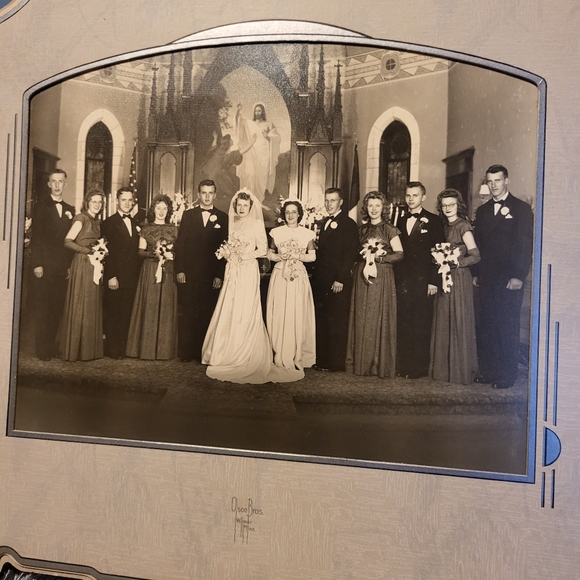 Antique Wedding Photo In Matte Frame Wilmer, Minn - Picture 2 of 4